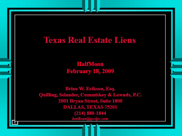 Texas Real Estate Liens